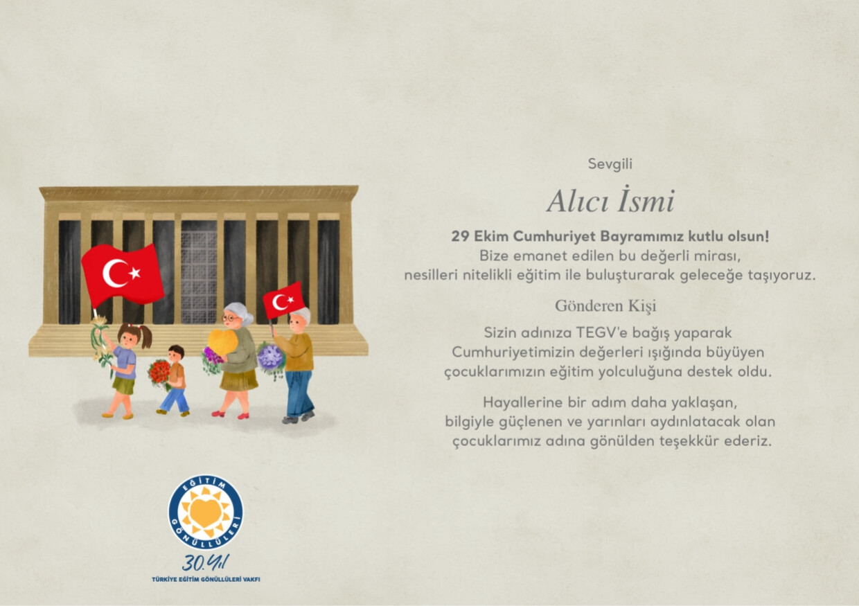 29 Ekim Bağış Sertifikası sertifika görseli.