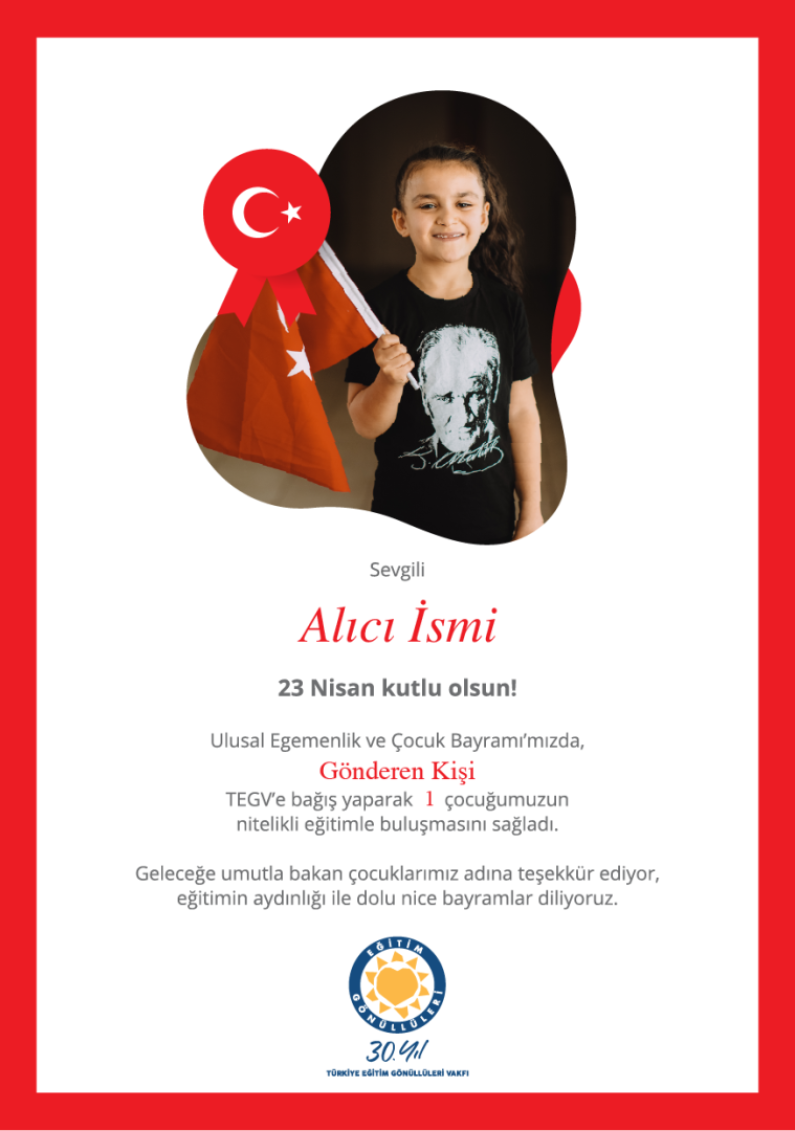 23 Nisanı Kutlayın! sertifika görseli.