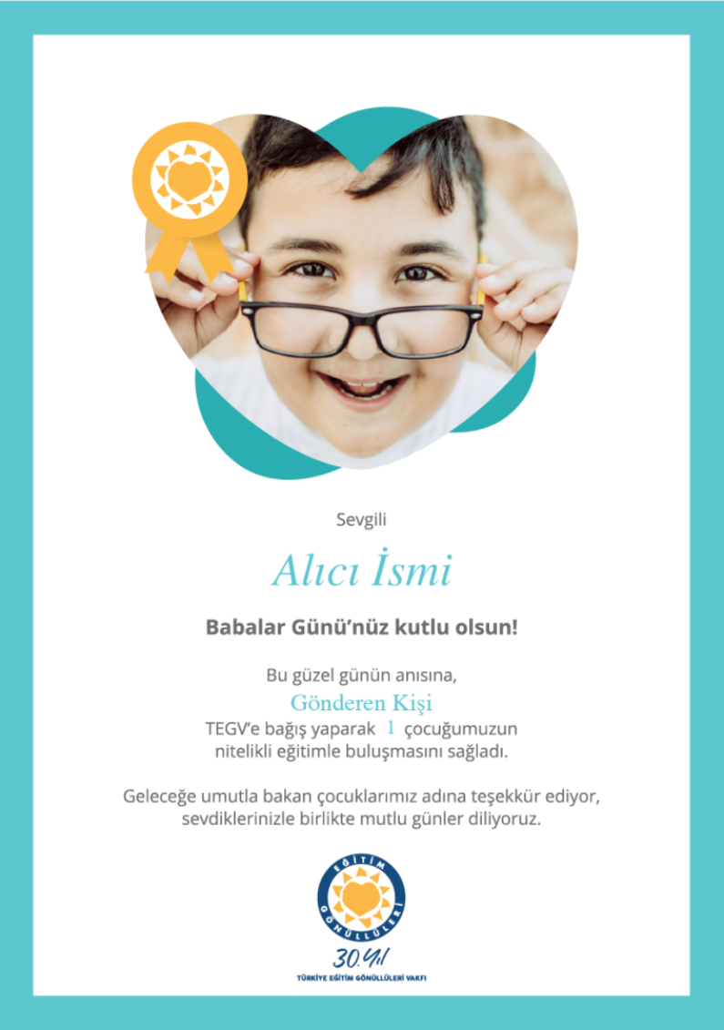 Babalar Gününü Kutlayın! sertifika görseli.