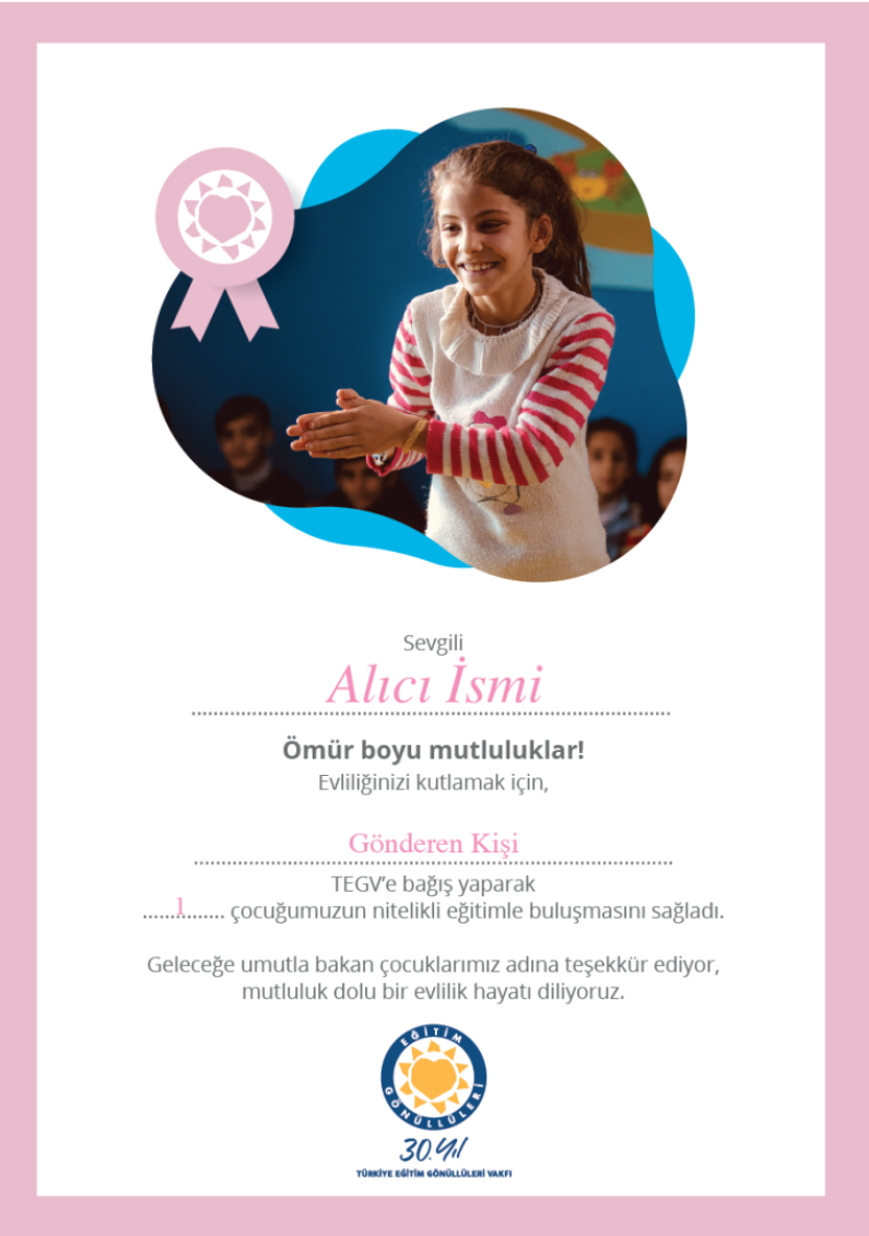 Düğün Kutlaması sertifika görseli.