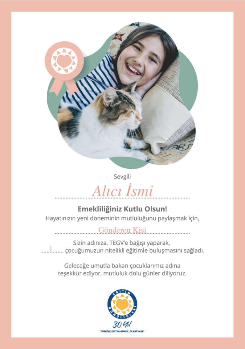 Emeklilik Kutlaması sertifika görseli.