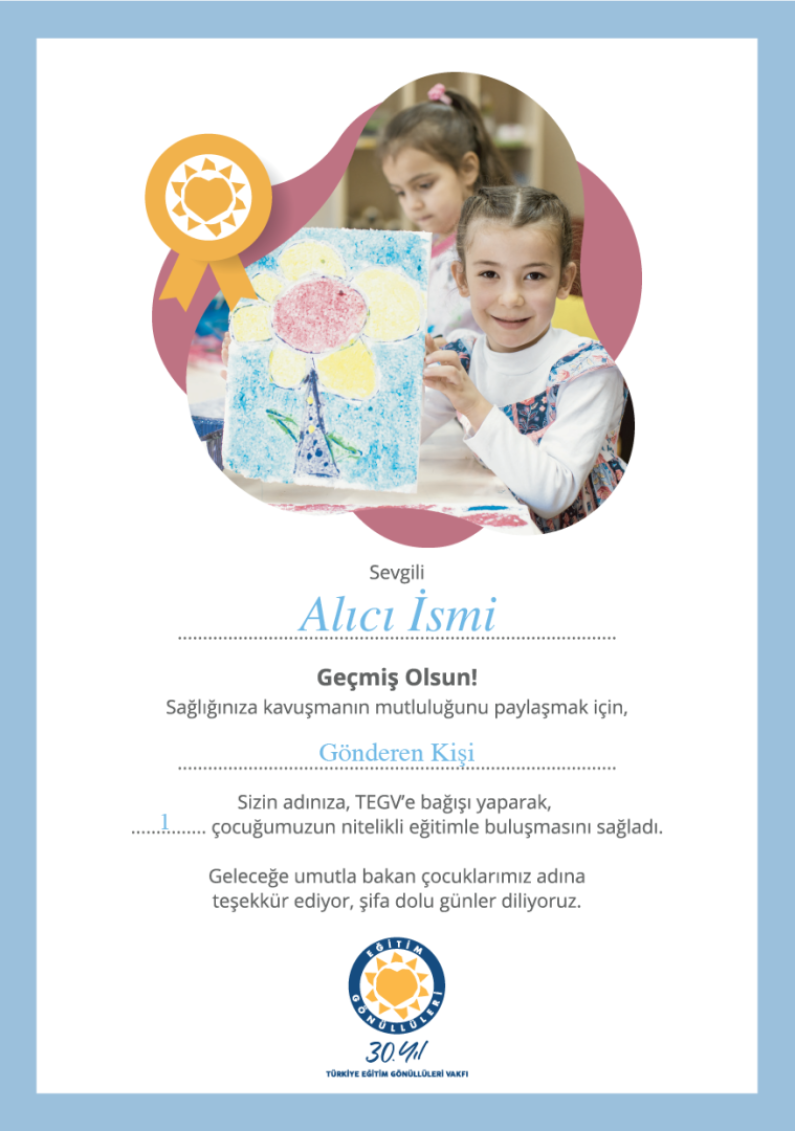 Geçmiş Olsun Sertifikası sertifika görseli.