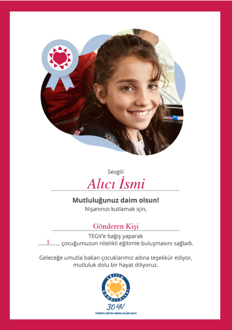 Nişan Kutlaması sertifika görseli.