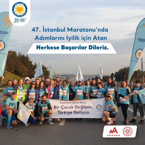 İstanbul Maratonu TEGV Bağış Kampanyamız 💛 içerik görseli.