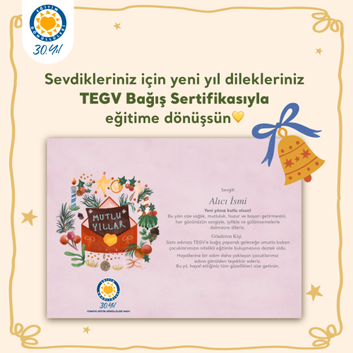 Yeni Yıl Kutlama Bağış Sertifikası içerik görseli.