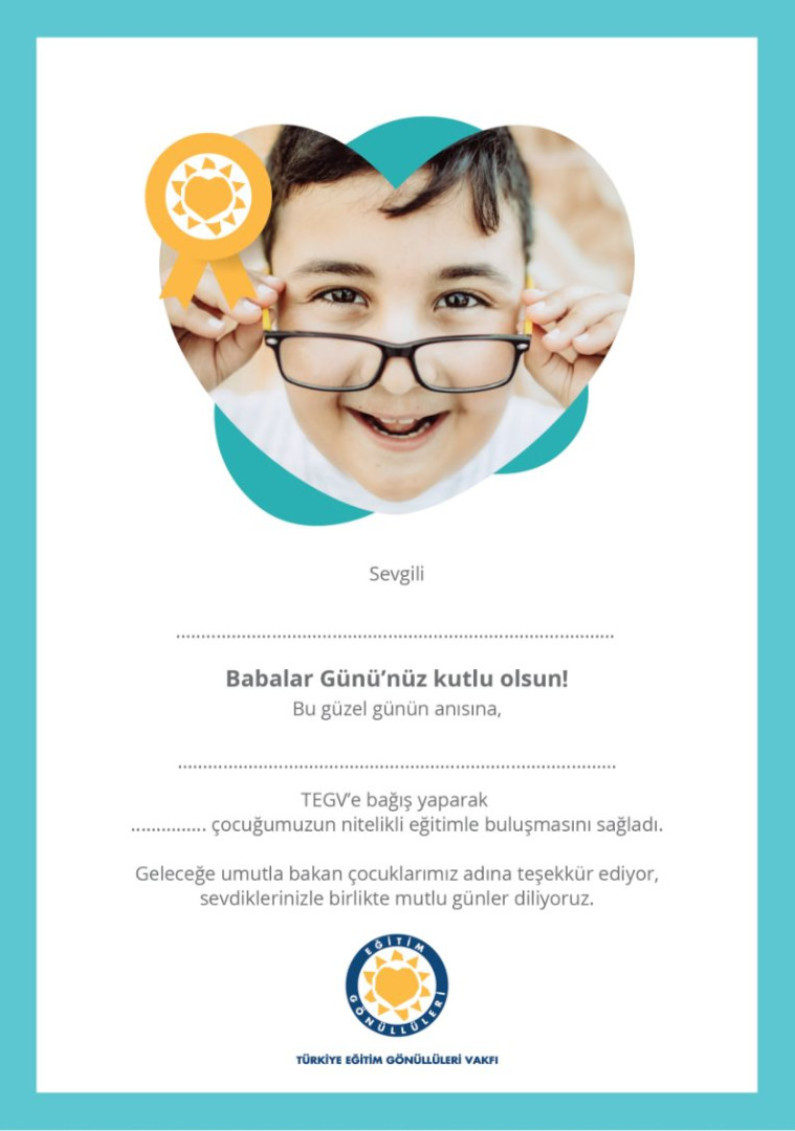 Babalar Gününü Kutlayın! sertifika görseli.