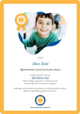 Öğretmenler Günü sertifika görseli.