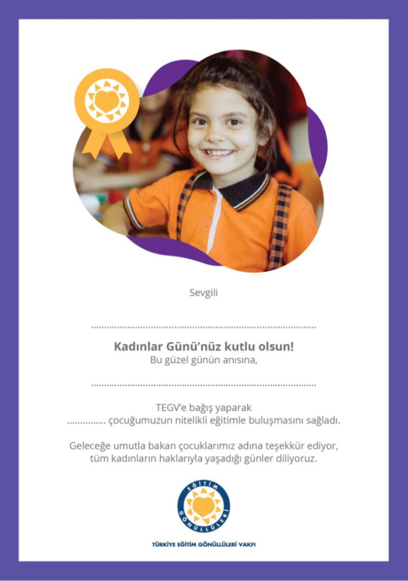 Dünya Kadınlar Günü sertifika görseli.