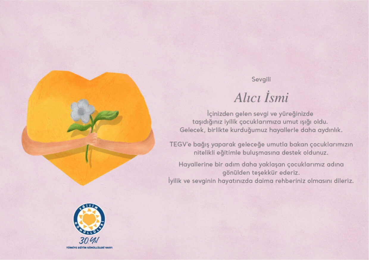 Kendiniz için Bağış Sertifikası sertifika görseli.