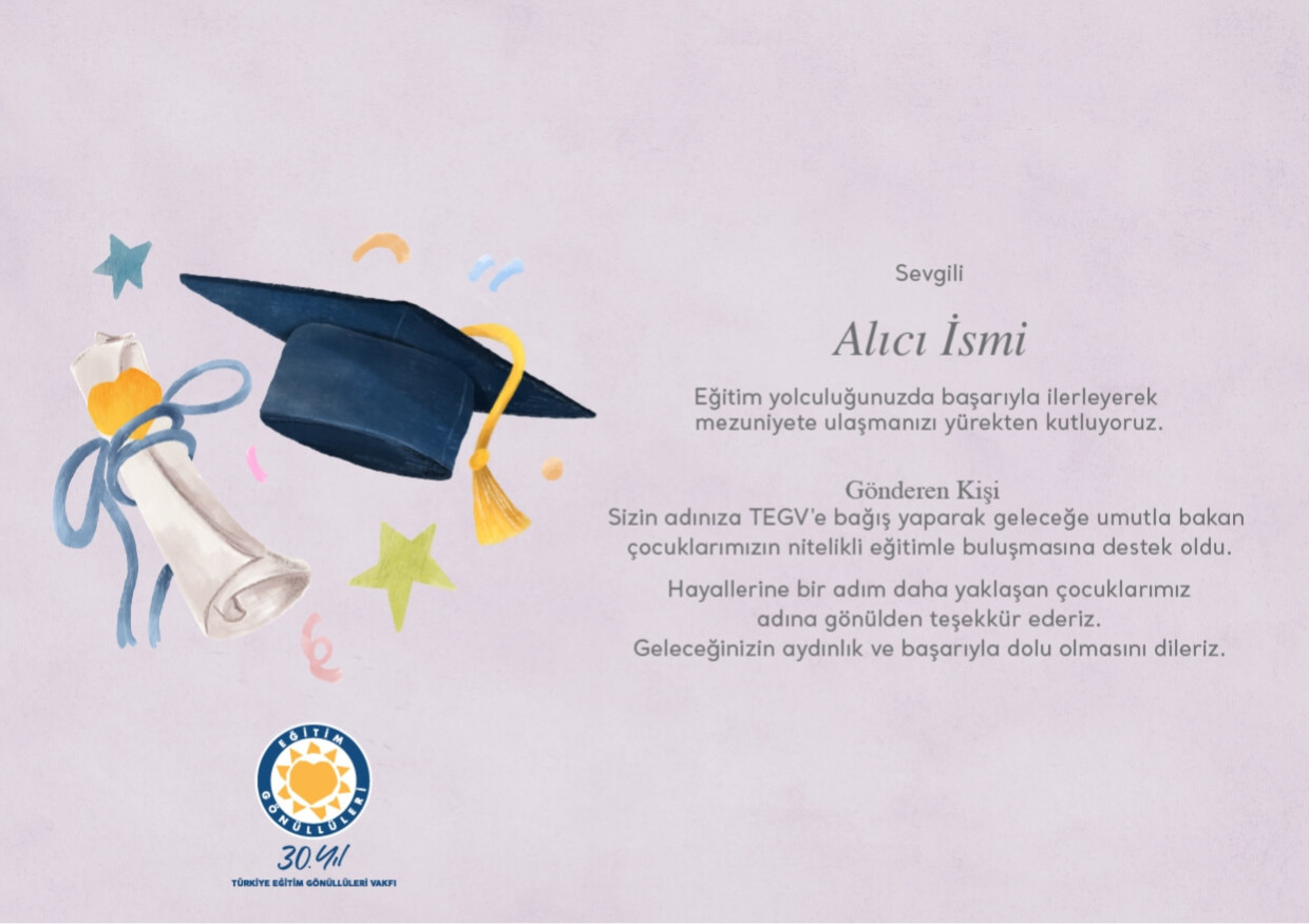 Mezuniyet Bağış Sertifikası sertifika görseli.
