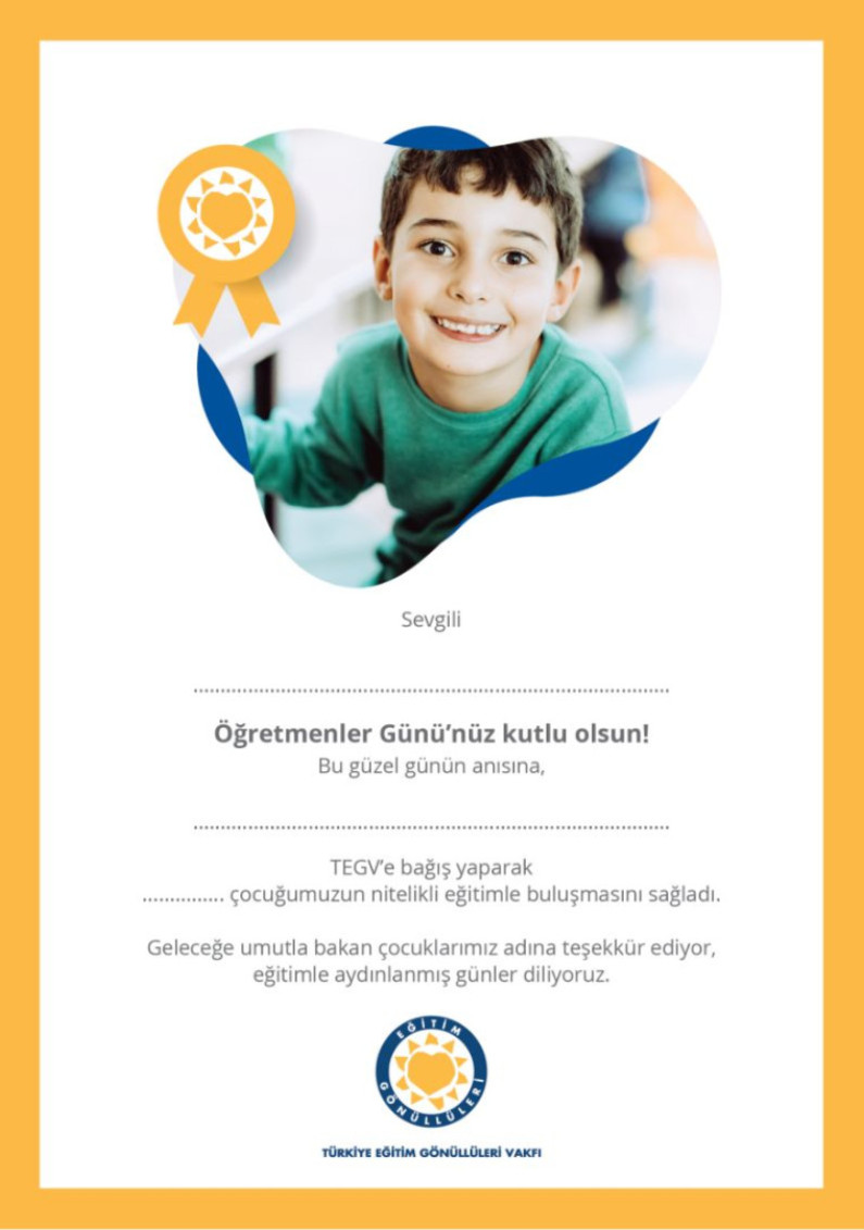 Öğretmenler Günü sertifika görseli.