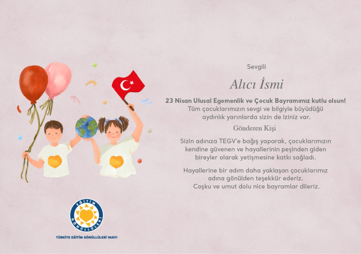 23 Nisan Bağış Sertifikası sertifika görseli.