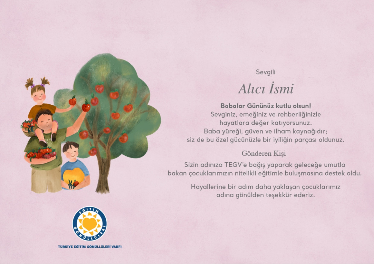 Babalar Günü Bağış Sertifikası sertifika görseli.