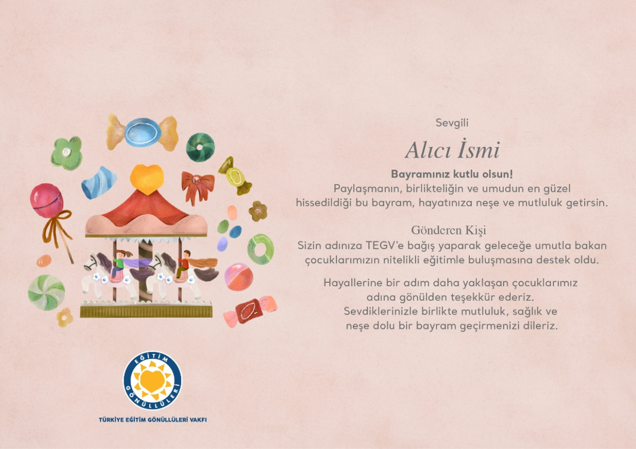 Bayram Tebriği Bağış Sertifikası sertifika görseli.