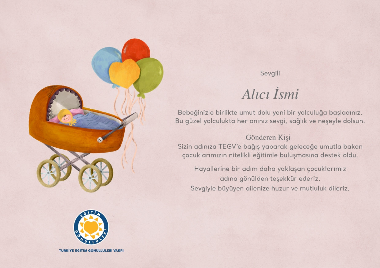 Hoş Geldin Bebek Bağış Sertifikası sertifika görseli.