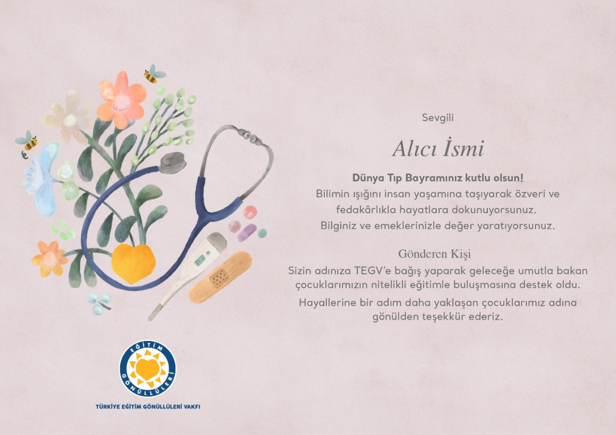 Tıp Bayramı Kutlama Bağış Sertifikası sertifika görseli.