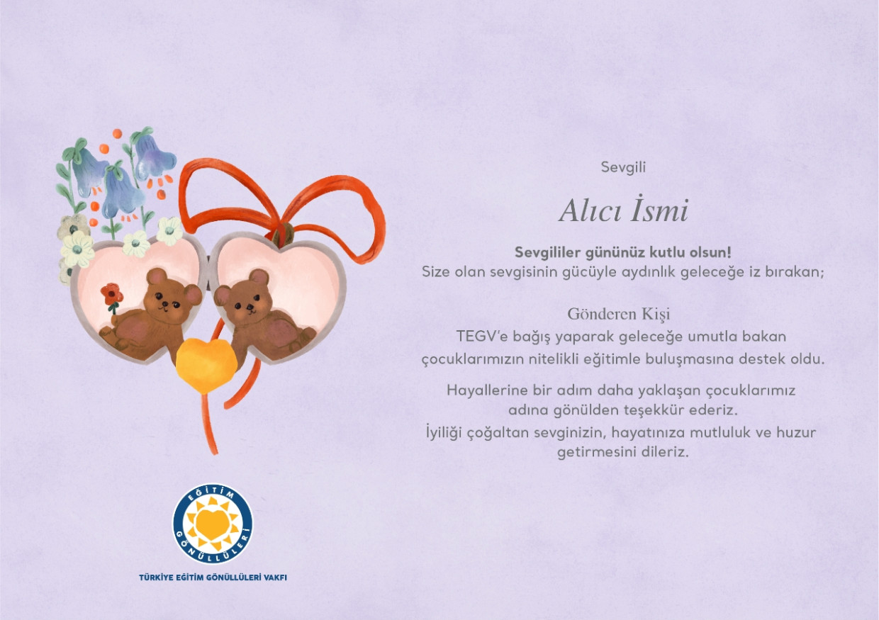 Sevgililer Günü Bağış Sertifikası sertifika görseli.