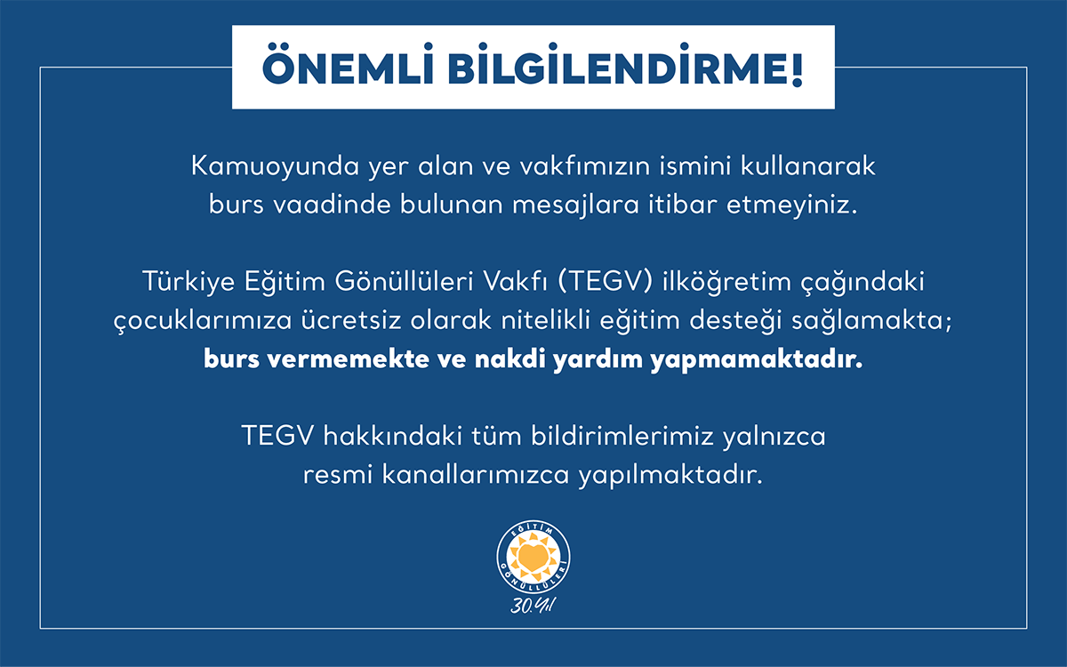 Önemli Bilgilendirme